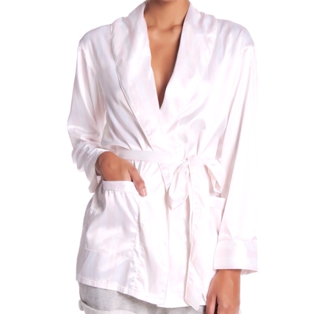 NWT Sam Edelman | Pink & White Striped Smoking Jacket